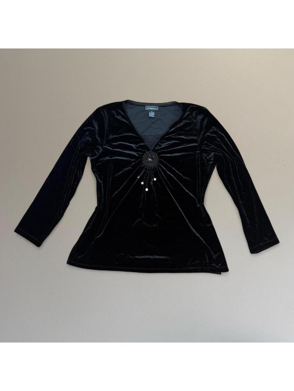 Y2K embellished velvet top.